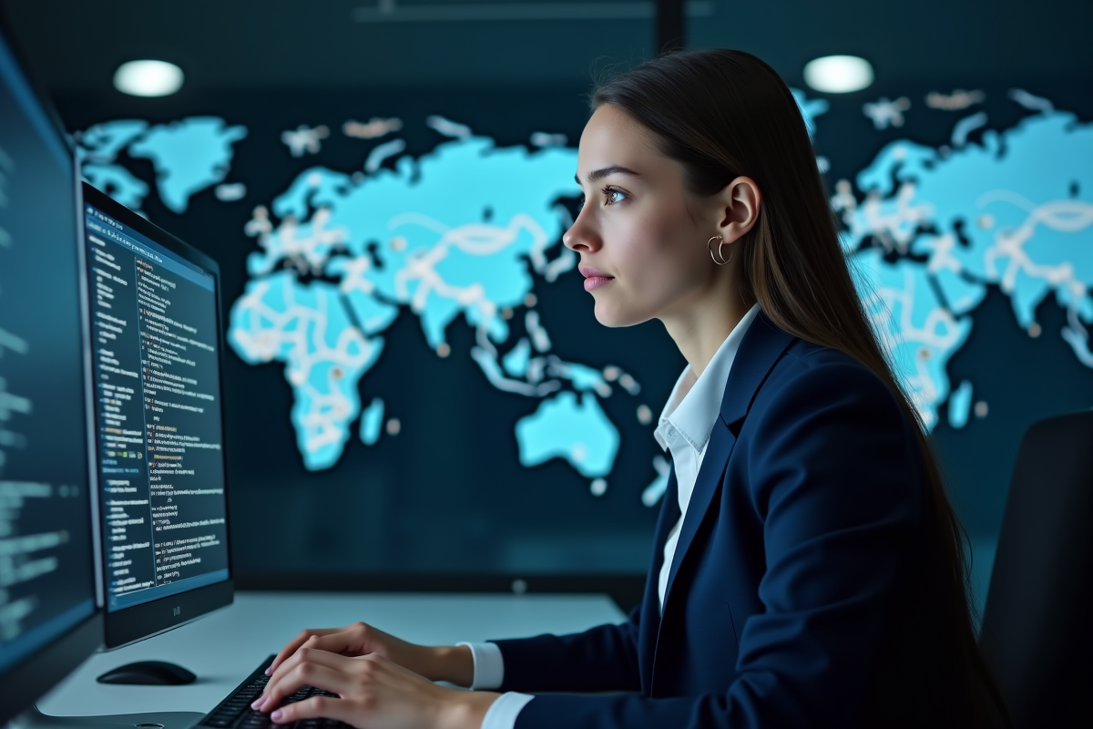Analyste cybersécurité travaillant sur ses écrans
