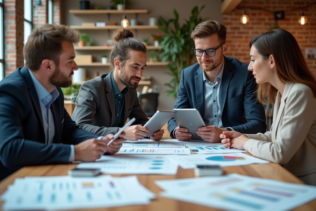 Groupe de professionnels lors d